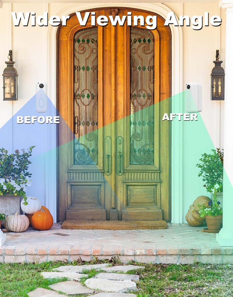 Gresus Blink Doorbell Mount, Adjustable (15 to 45 Degrees) Corner Mount, No-Drill Mounting Bracket for Blink Doorbell Camera(1st & 2nd Gen), Wide Viewing Angle Mount, White - Image 5